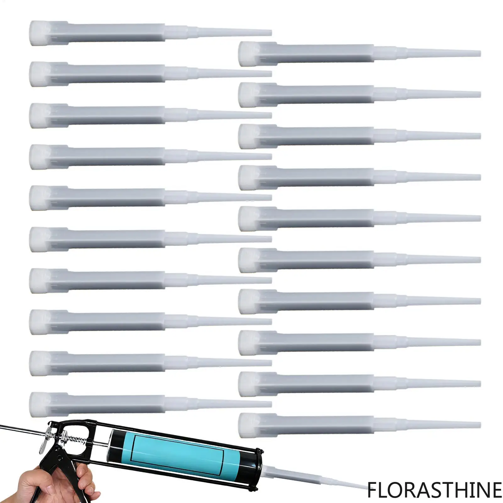 20 Piece Adhesive Mixing Nozzle Resin Applicator Adhesive Mixing Nozzle for Building Reinforcement Structure Concrete Crack