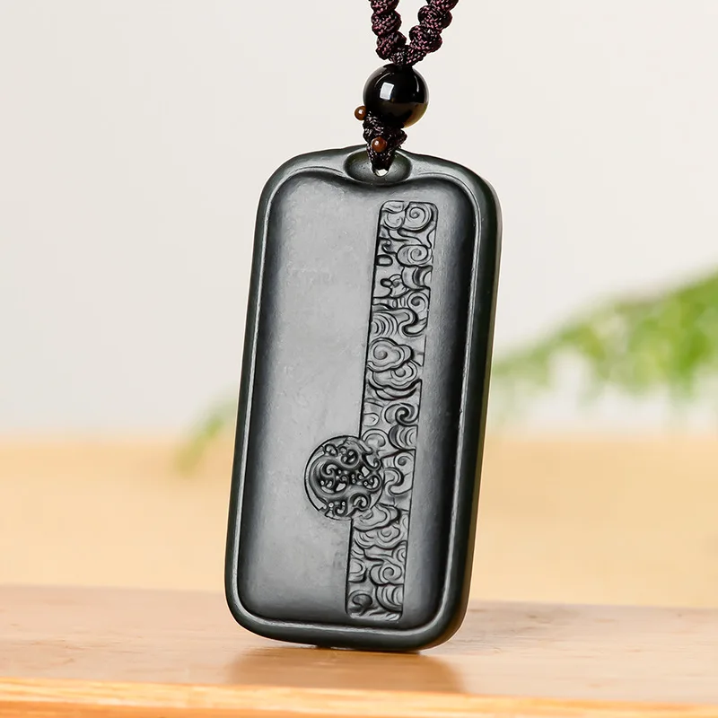 Mai Chuang/Hand Carved/Hetian Mo Jade Guan Yin Buddha Necklace Pendant Fashion Elegant Jewelry Personality Men Women Couple Gift