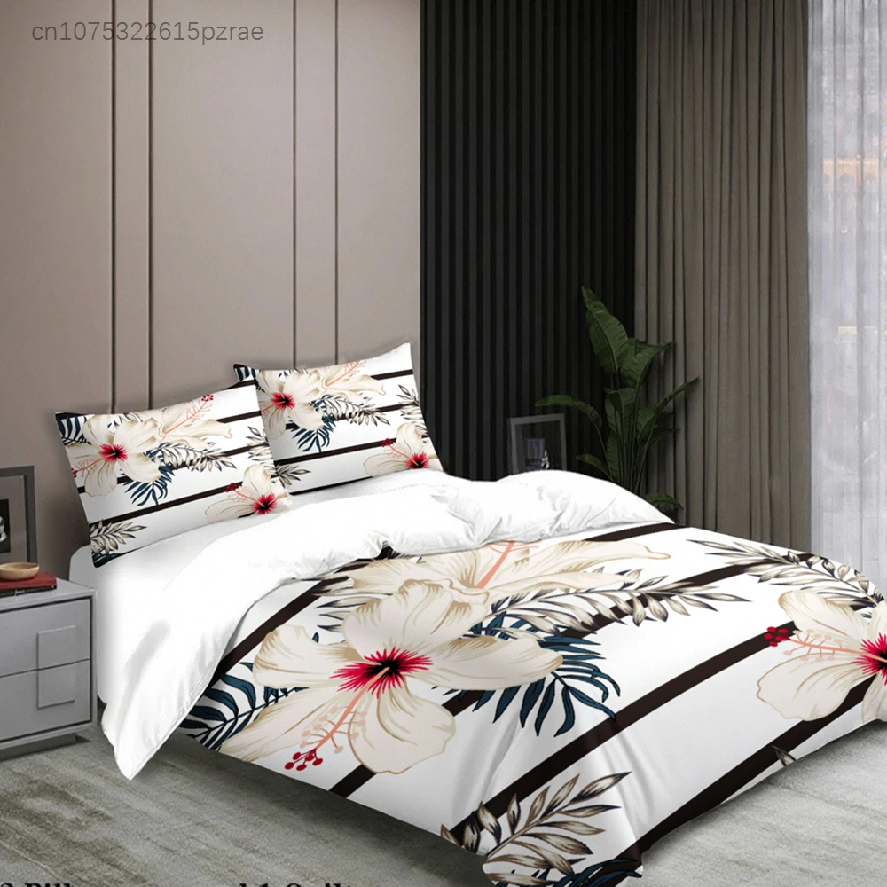 3pcs Zebra Rose Bedding Sets 3D Printed Animal Floral Duvet Cover Sets With Pillowcases No Filling