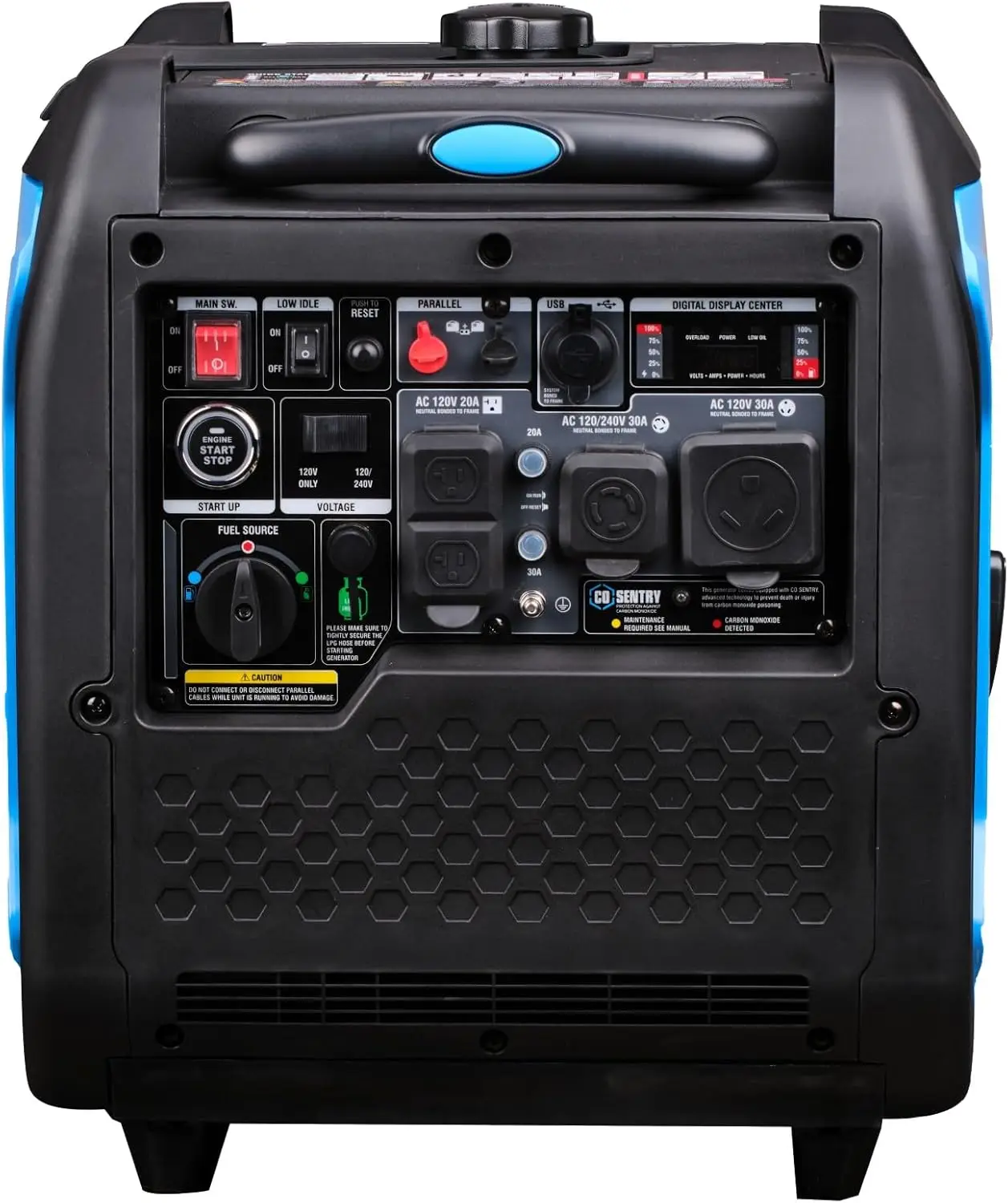 XMSJ.7250-Watt 초저소음 듀얼 연료 인버터 발전기 (원격 시동 기능 포함)