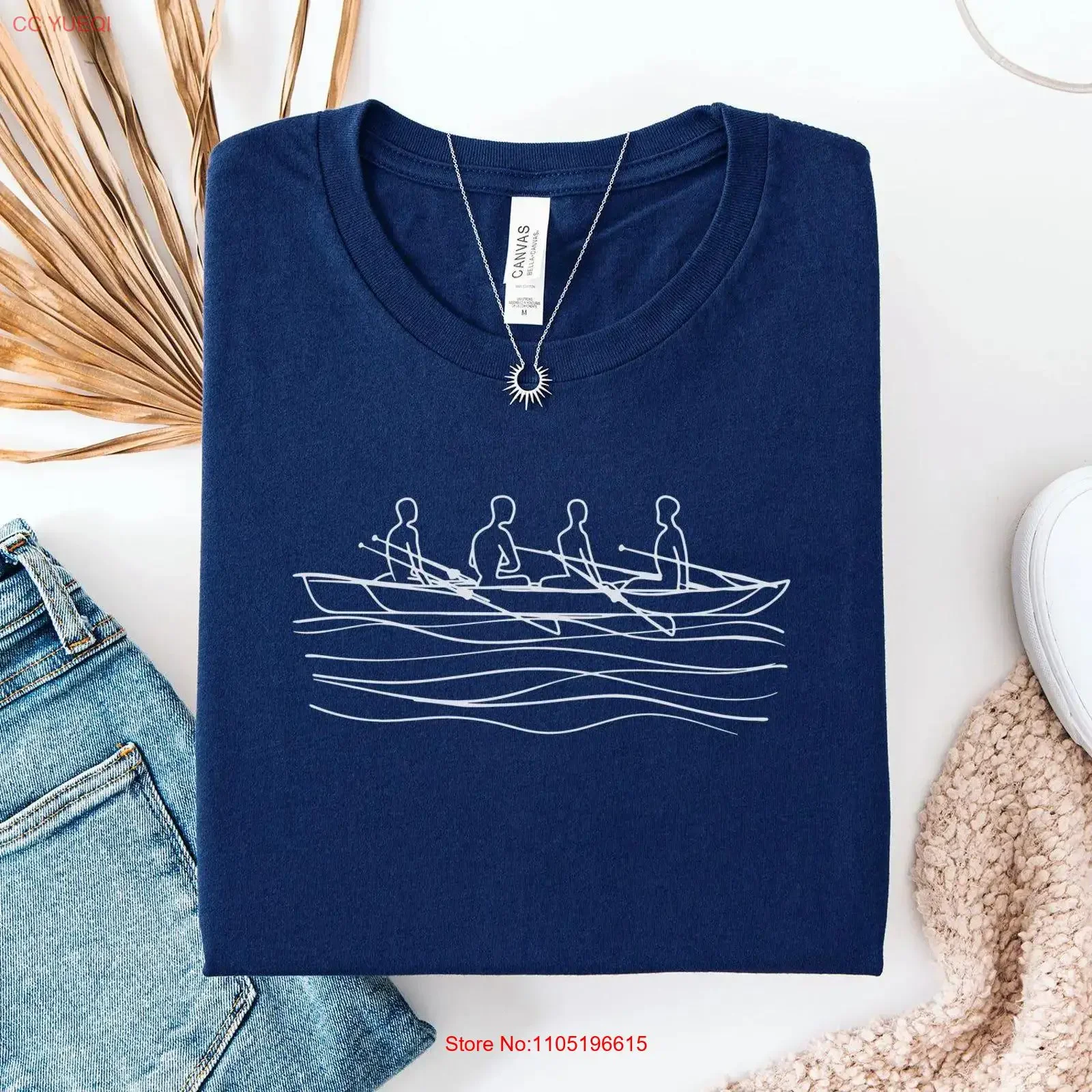 

Футболка для гребной команды, минималистичный лодочный экипаж, водные виды спорта, спортивная винтажная стираная слегка повседневная растянутая дышащая футболка