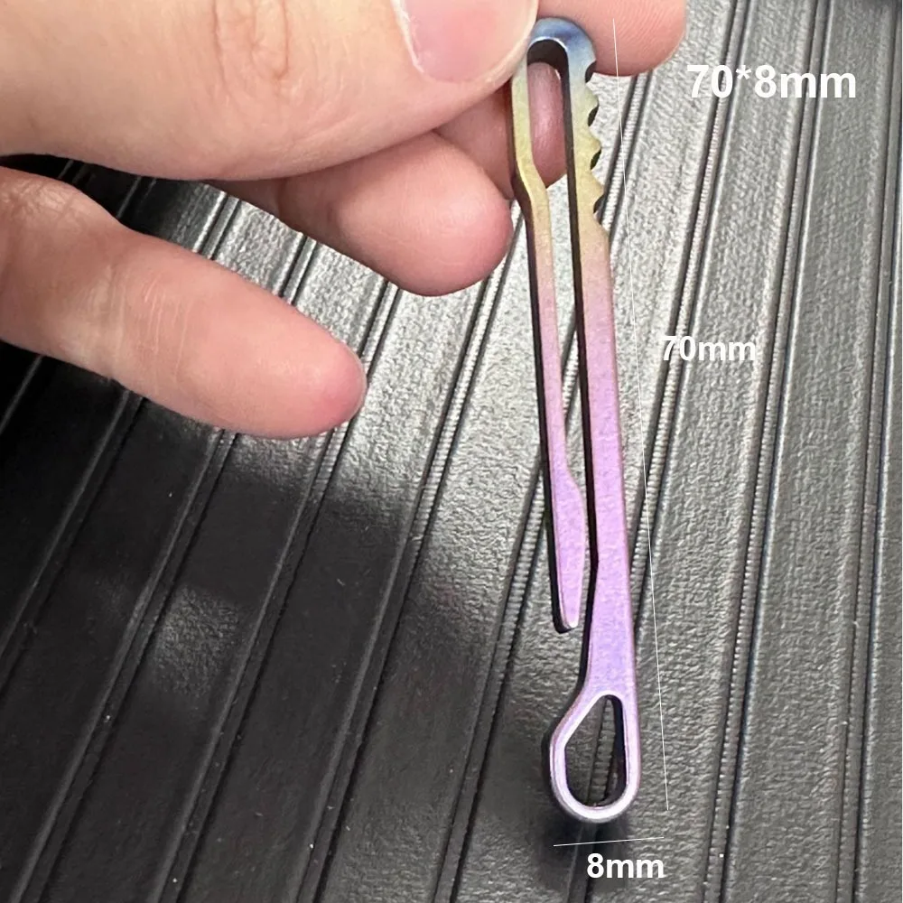 Lightweight Titanium Alloy Key Ring Multifunction Quick Draw Outdoor Belt Clip Keychain Grey Waist Hanger