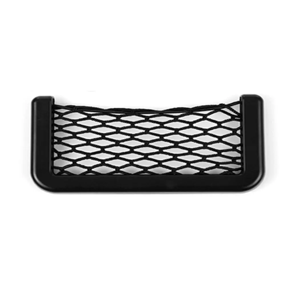 Car Storage Net Bag Car Sticky Net Pocket Car Hanging Ornament Phone Change Card Storage Bag Phone Holder Car Accessories