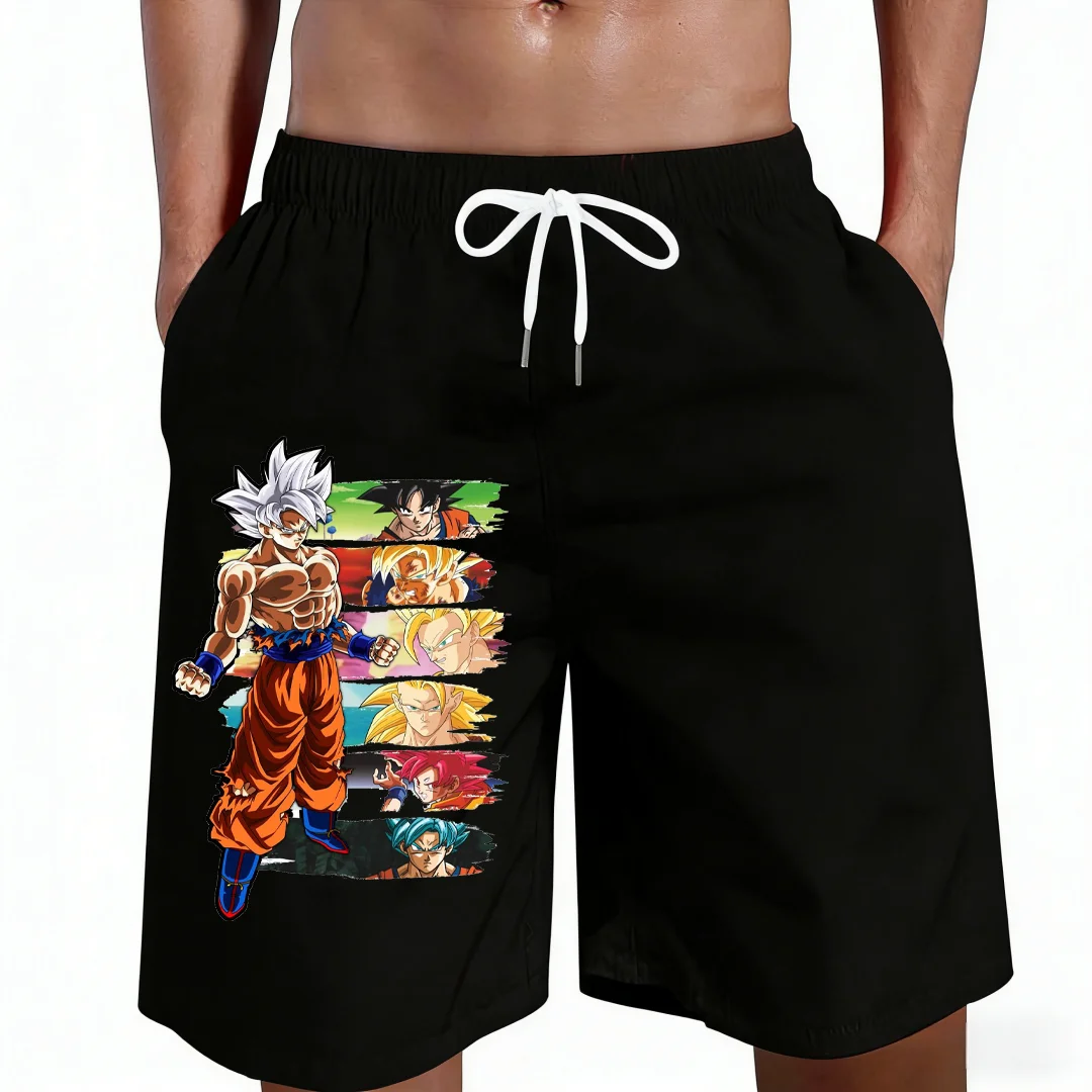 Pantalones Cortos de Verano Casuales con Estampado de Transformaciones de Son Goku de Dragon Ball, Anime Popular 2026, Conjuntos Combinados para Hombre y Familia