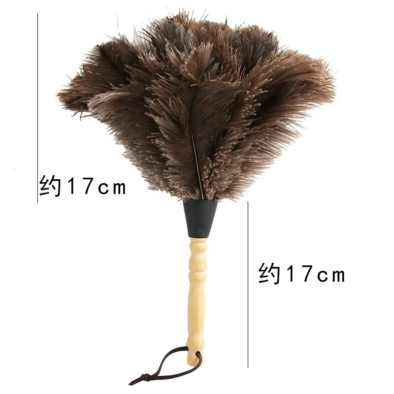 Feather Duster Wooden Handle Duster Anti-static Dust Removal Dusters Ostrich Duster Feather Fur Brush For Home Cleaning Tools