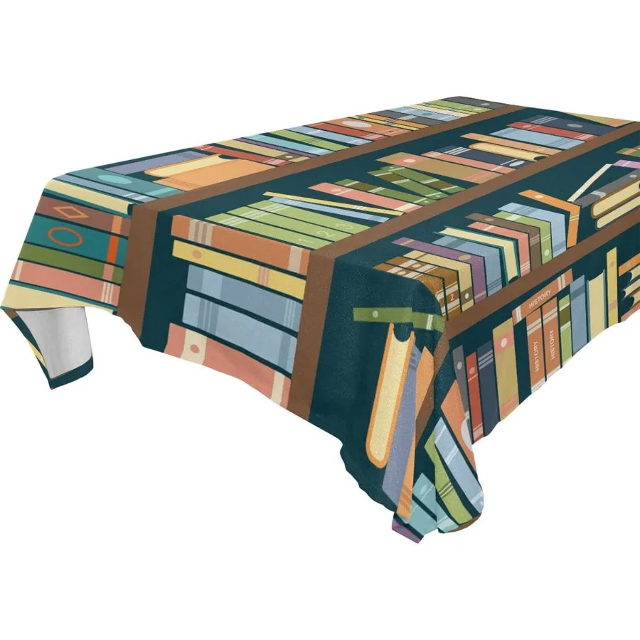 

Прямоугольная книжная библиотека, книжный червь, скатерть, скатерть, чехол для домашнего декора, ужина, кухня, вечеринка, пикник, свадьба, Хэллоуин, Chr