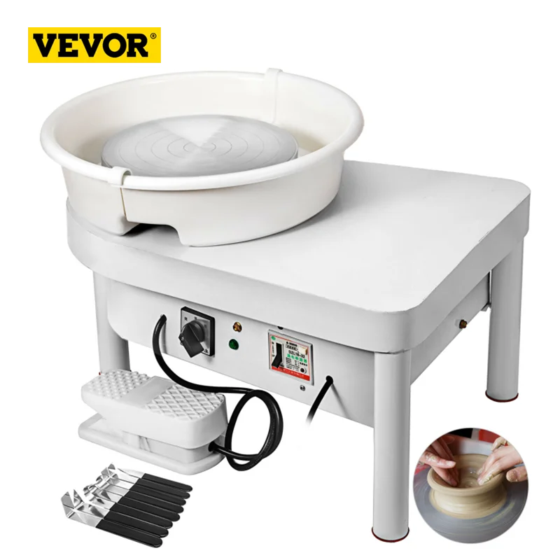 

VEVOR Electric Pottery Machine 25cm Ceramic Wheel 300W Pottery Wheel Tools DIY Clay Ceramic Tools With Remova Foot Pedal