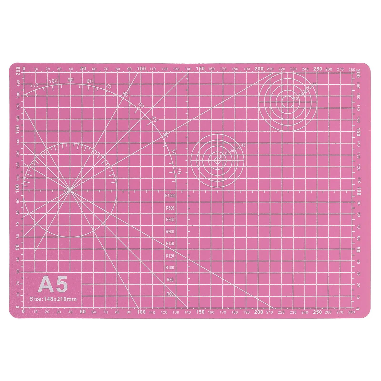 Self-Healing Cutting Mat A5 Double-Sided Pink with Precise Grid for Scrapbooking, Sewing, Crafting & Arts