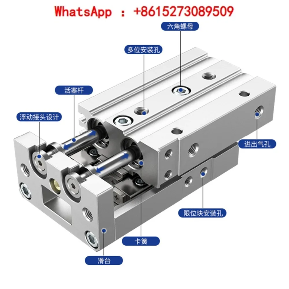 Sliding table cylinder SMC type /MXS6/8/12/16/25L-10/20/30/40/50/75/100/AS/B