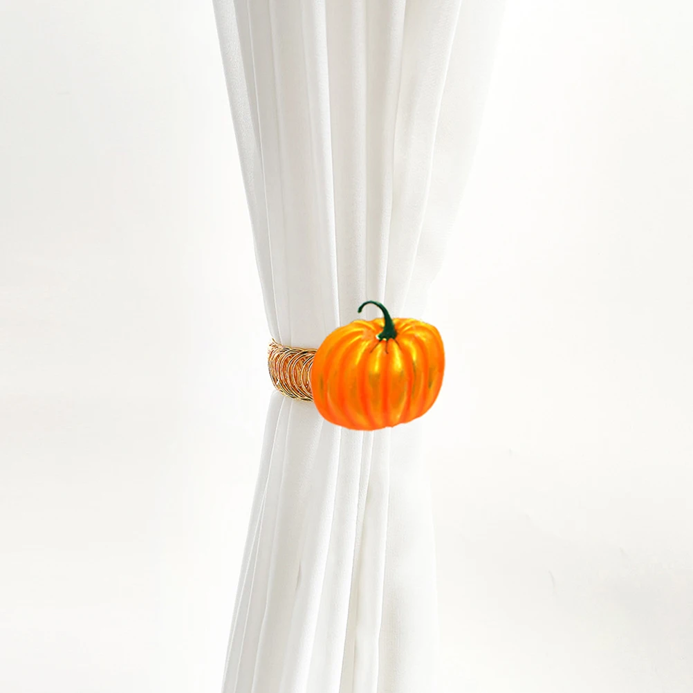 

2pcs Pumpkin Buckle Metal Spring Strap for Thanksgiving Decor Drape Tiebacks Bedroom Drape Tiebacks Window Hardware