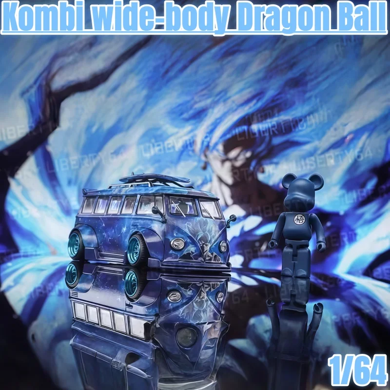 1:64, T1 van Kombi Dragon Ball de corpo largo, modelo de brinquedo de carro de simulação em miniatura estática fundida em liga metálica, brinquedo infantil, presente de festival.