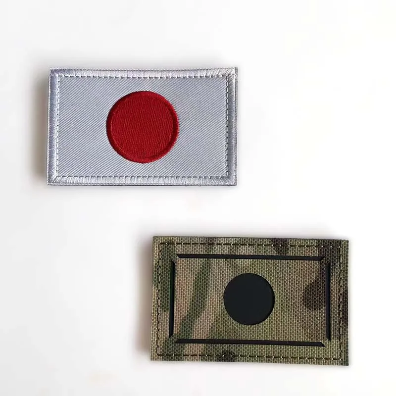 Japan Flag Japanese Logo Morale Emblem IR Reflective Patches,Tactical Stickers Clothes Applique Embroidery Backpack Badges view 3