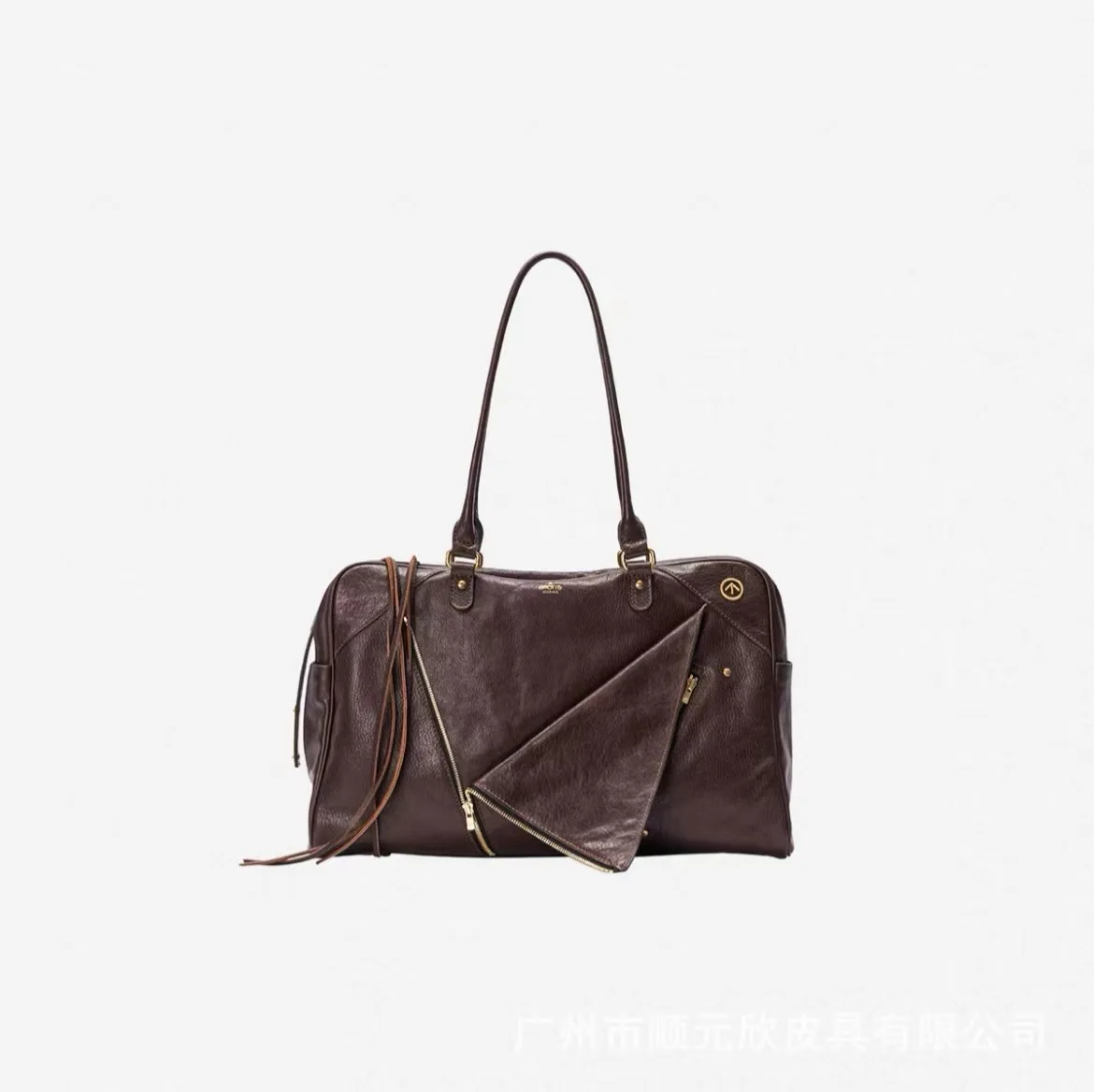 GROTTO's new SoftCollar bowling bag, vegetable tanned leather large capacity computer bag, commuting shoulder bag