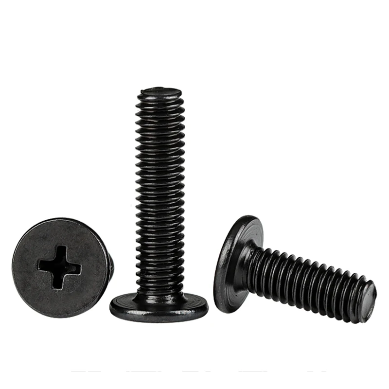 10/ 20/ 50pcs Black 304 Stainless Steel Cross Phillips Ultra Thin Flat Wafer Head Screw  for Laptop