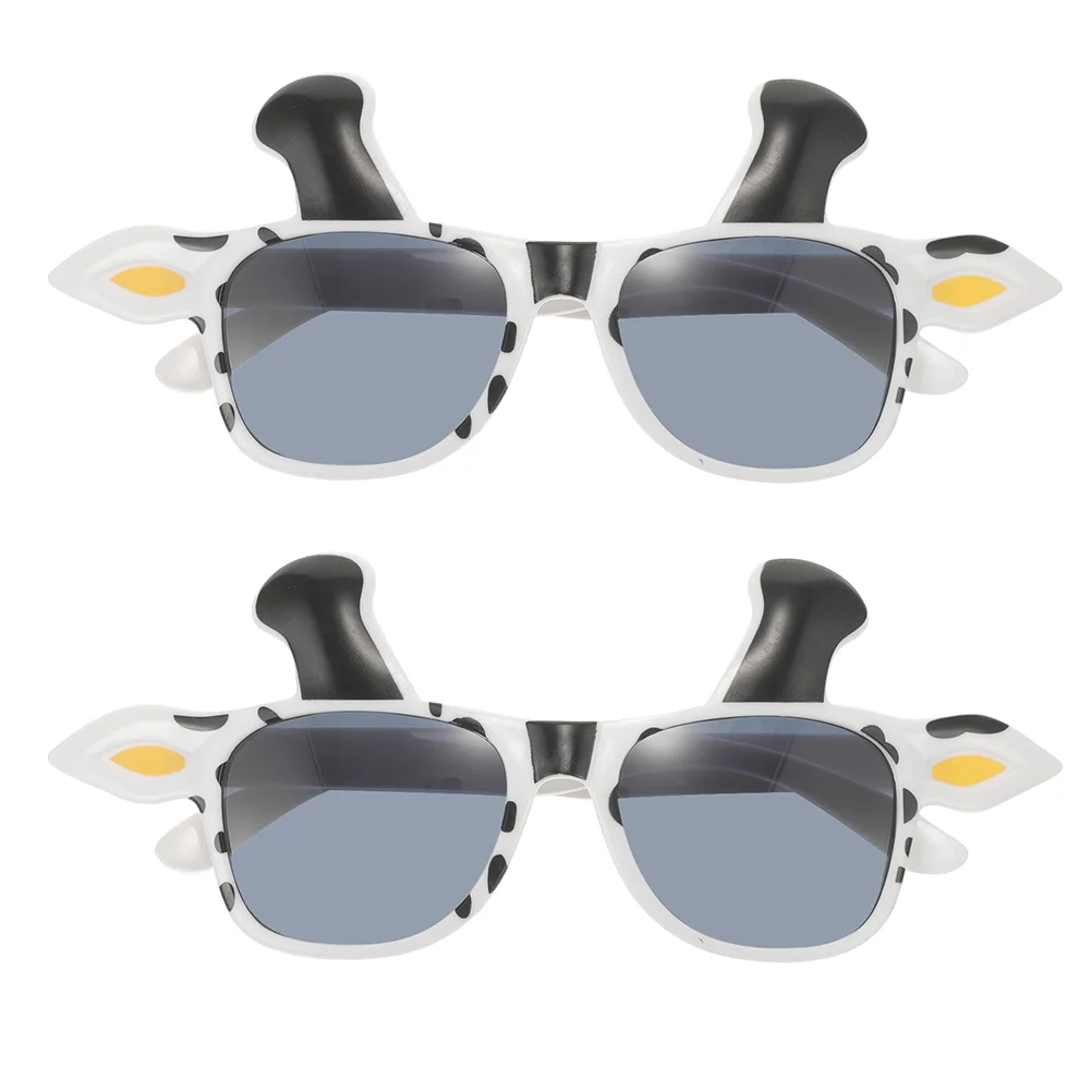 

2 Pcs Cow Animal Glasses Cosplay Prop Fun Eyeglasses Accessory Birthday Sunglasses