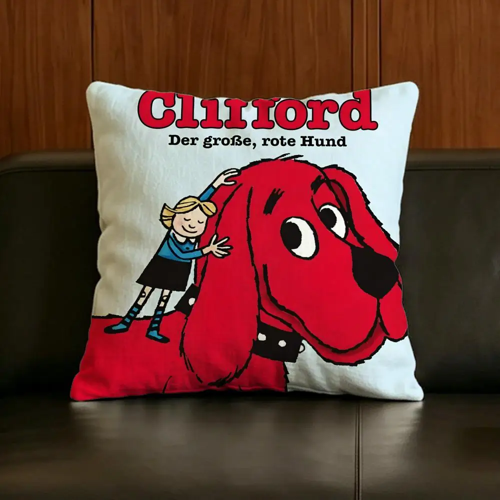 C-Clifford The Big Red Dog Cushion Cover Natural Linen Pillowcase Set, All-in-One Decor for Sofa, Bedroom & Chair - view 5