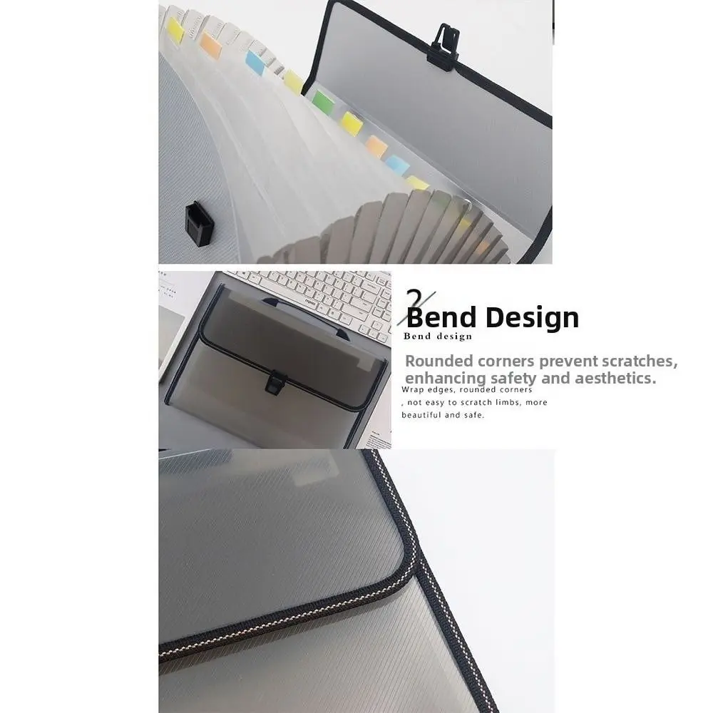 

13 Pocket Test Paper Storage Bag Dustproof Large Capacity Handheld File Bag with Index Stickers Waterproof