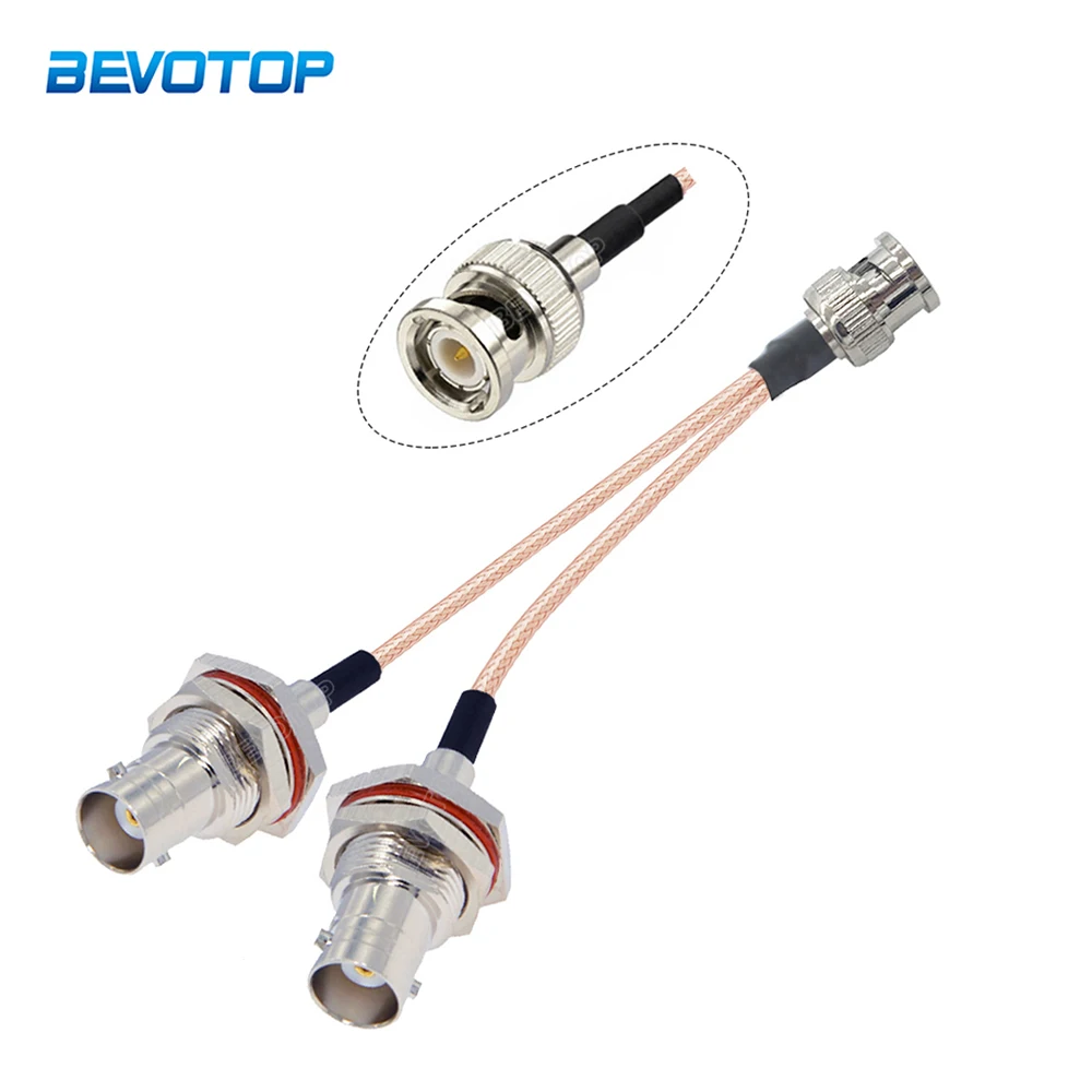 

RG-179 BNC Splitter Cable V Type 1*BNC Male to 2*Waterproof BNC Female 75 Ohm Adapter RG179 Cable RF Coaxial Jumper Pigtail