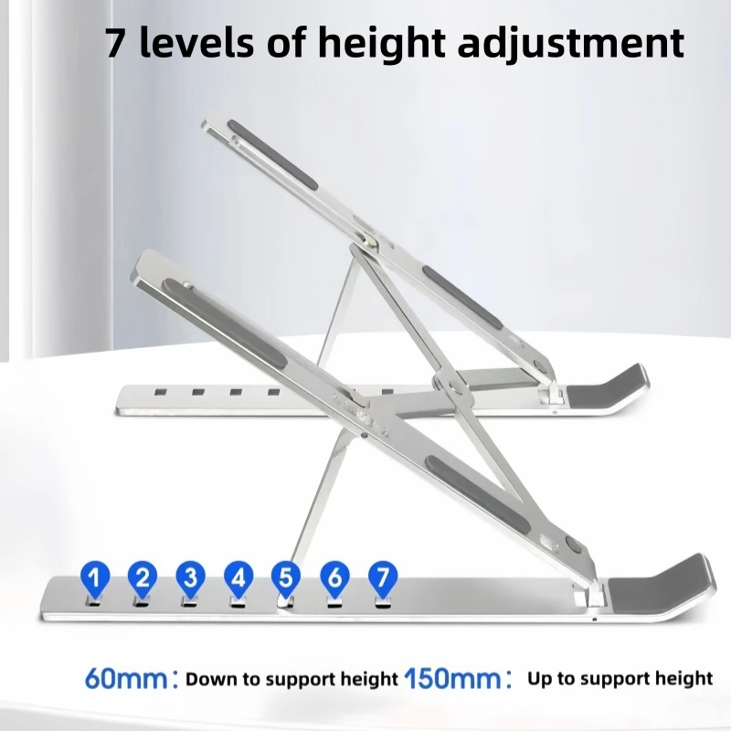 7 Gear Adjustable Aluminum Alloy Laptop Holder Stand Foldable Portable for Notebook Computer Bracket Lifting Cooling Holder