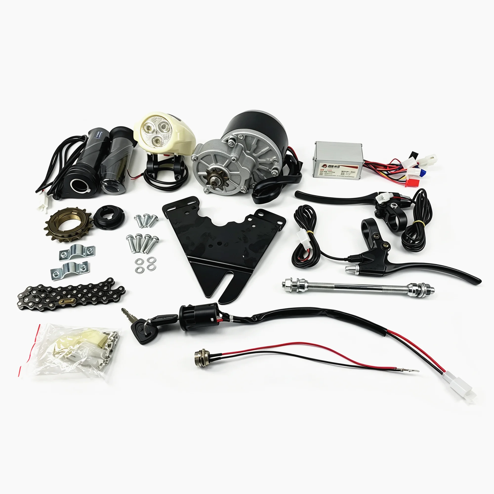 MY1016Z2 250W 12V 24V 36V DC Brushed Gear Motor With Controller Throttle Brake Light Lock Etc. Brush Motor Kit