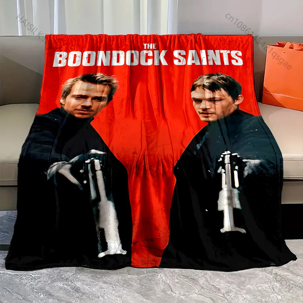 Neon red background dual gun figures Print Adult Child Warm Blankets Home Travel Car Soft Comfortable Suitable for all seasons