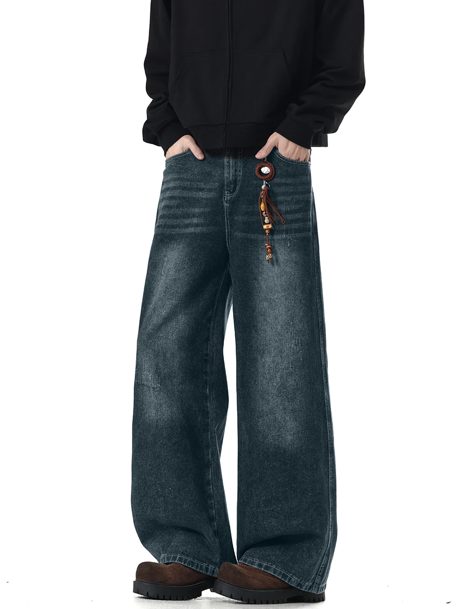 

Boyue American Sle Waed Denim Jeans Men's Loose Straight Casual High Street Wide Leg Long Trousers Trendy
