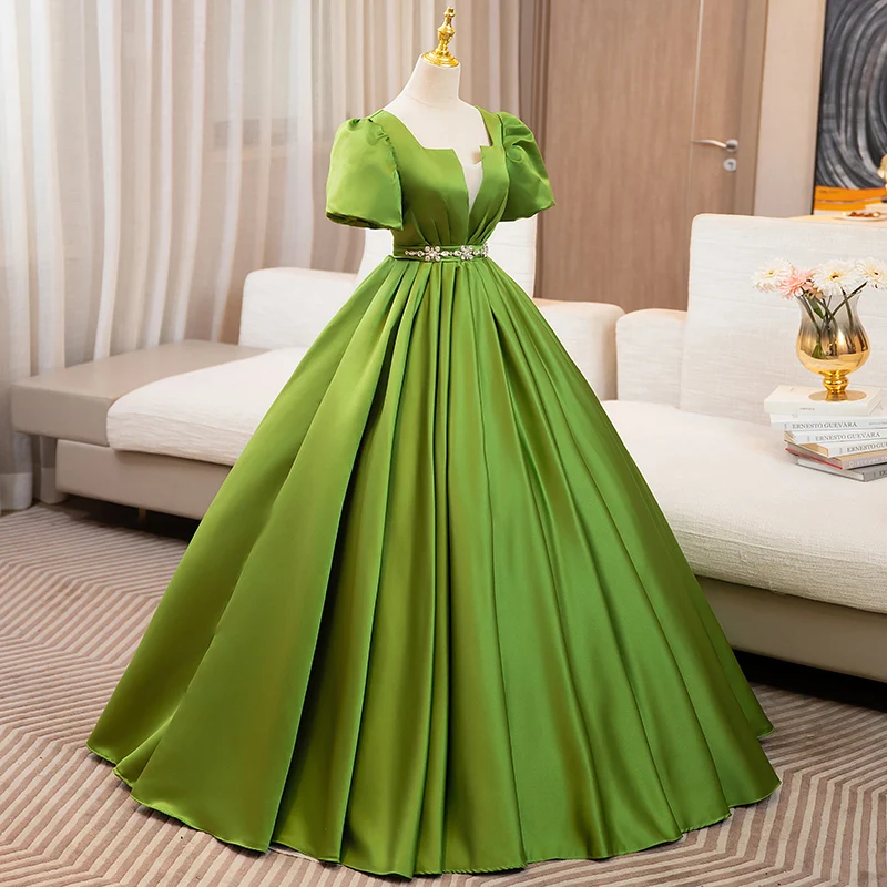 Ashley Gloria Green Party Dress Elegant Quinceanera Dresses Puff Sleeve Ball Gown 15 Year Old Dress 15 Years Princess Dress