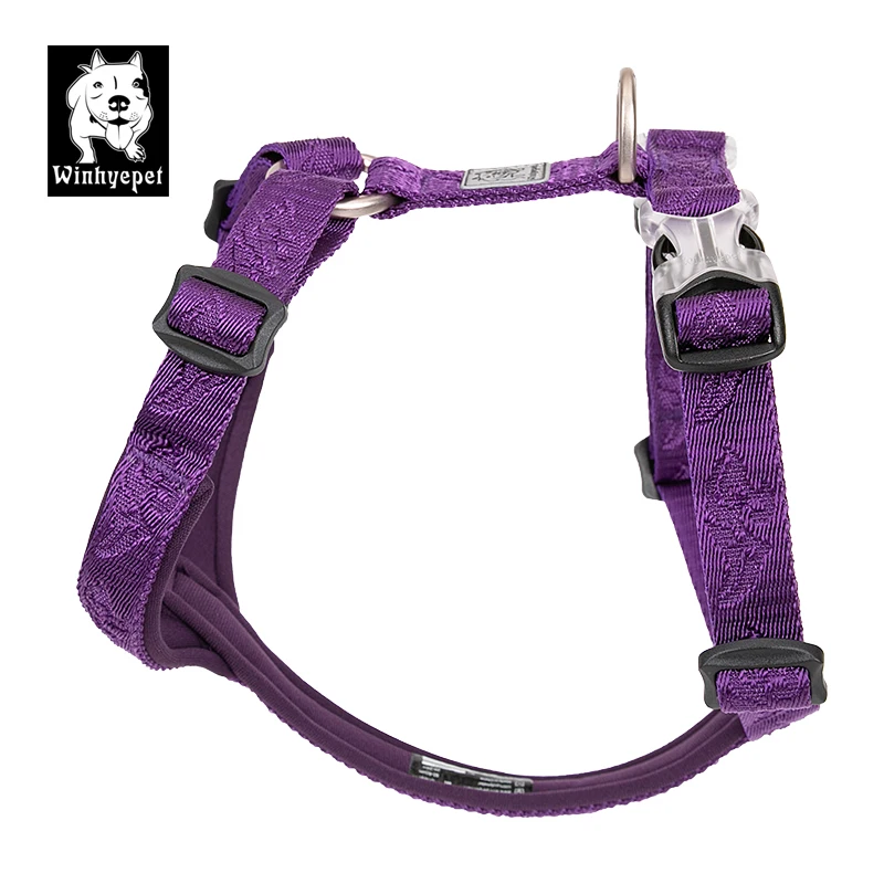 Winhyepet Pet Harness Single H Dog Vest Nylon Under Truelove Dog Harness for Small Medium Large Dog YH1801