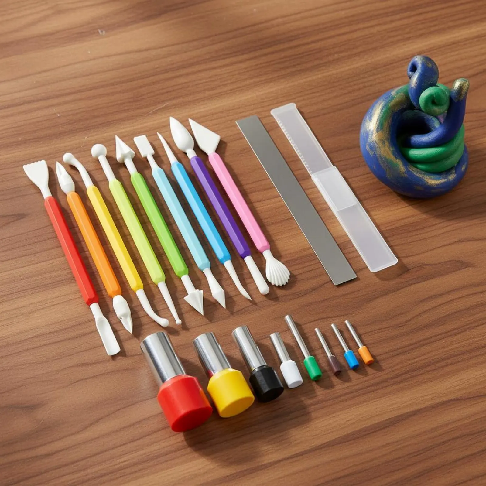 

19 Pieces Synthetic Clay Tool Set Double-Ended Design Clay Sculpting Tool Kit Craft Supplies Beginner Easy to Use