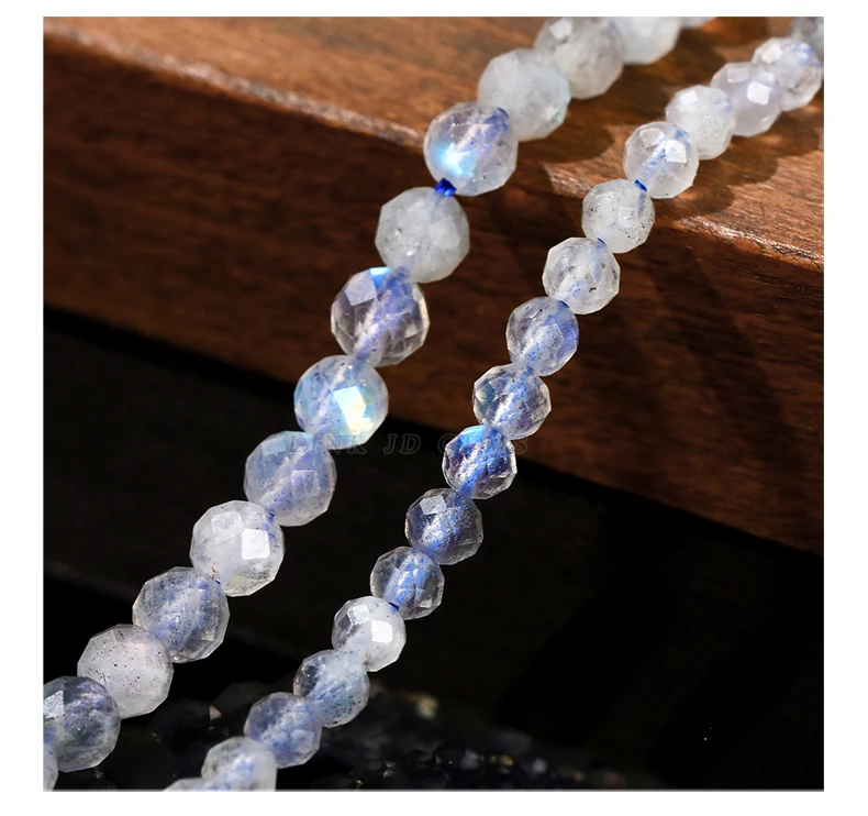 Natürliche facettierte graue Mondstein-Labradorit-Perle 2 3 4mm lose Zwischenperle für Schmuckherstellung DIY Halskette Armband Zubehör – Detail 6
