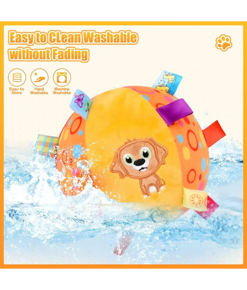 Dog Interactive Sound-Making Ball Toys With Labels, Soft-Filled Puppy Toys, Built-In Bells, Dog Chewing Toys