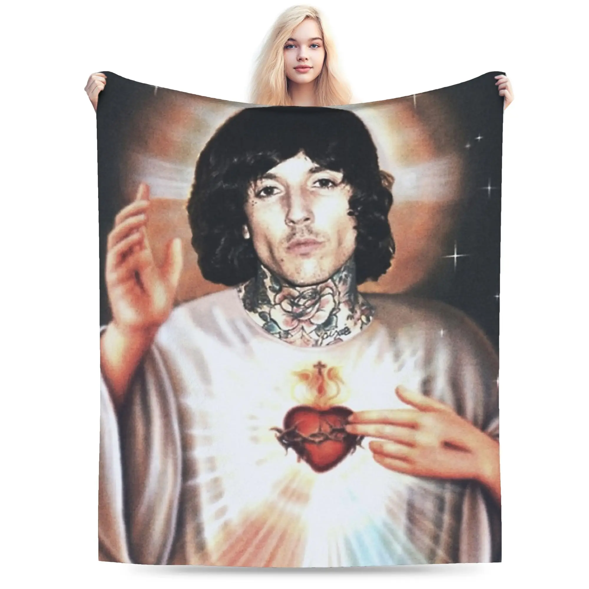 Saint Oli Sykes Bringed Me The Horizoned Blankets Fleece  Winter  Multi-function Soft Throw Blanket for Bedding Office Quilt
