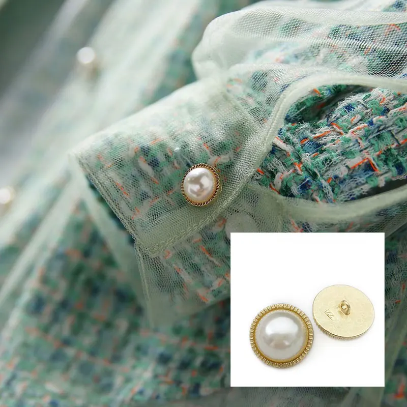 کے لیے 6Pcs 12.5-28mm دھاتی موتی کے بٹن کپڑوں کے فاسٹنرز سلائی منی بٹن گولڈ لگژری خواتین ڈریس کوٹ گارمنٹ لوازمات #4