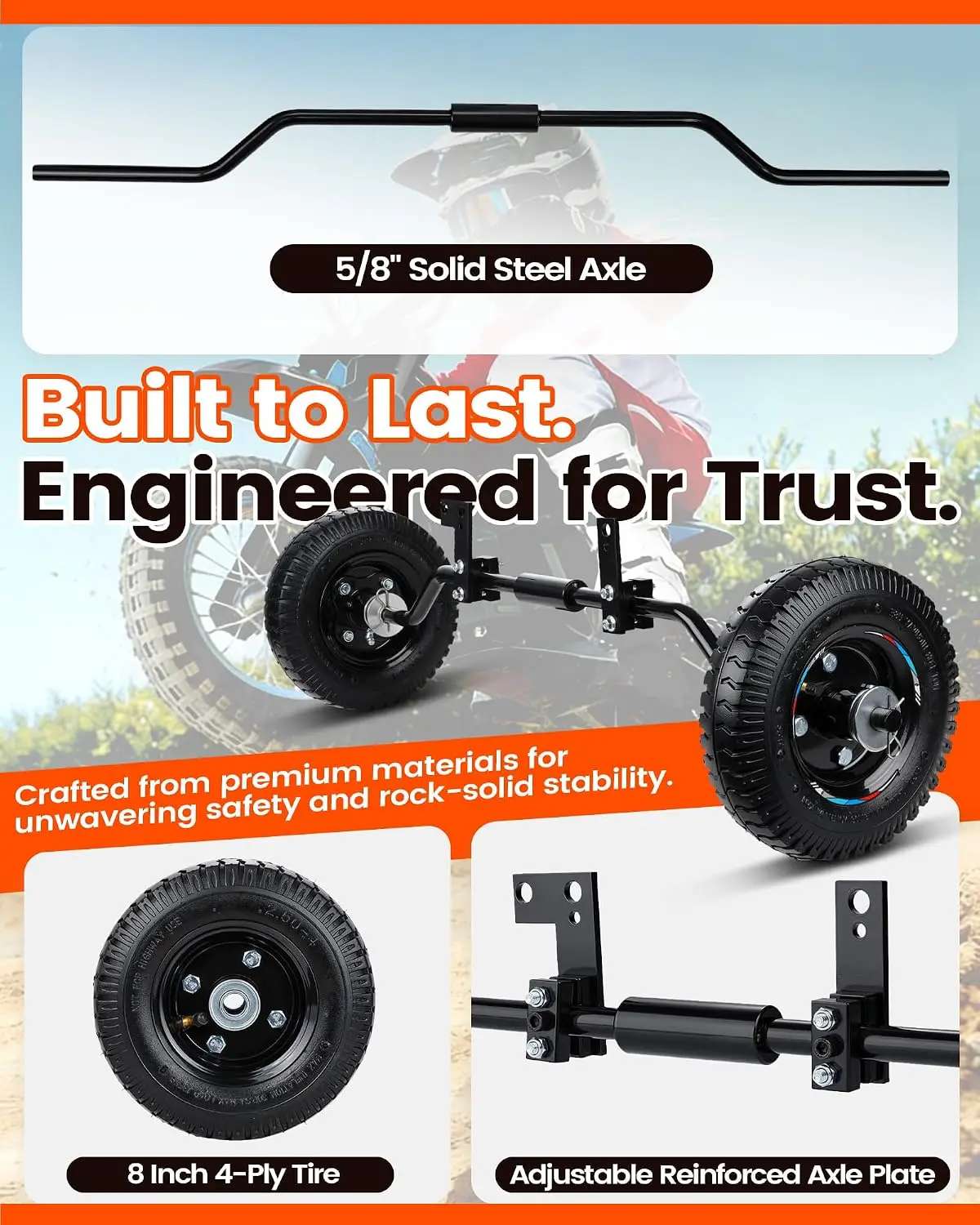 Dirt Bike Training Wheels For 49cc 50cc Universal For Razor MX125 MX350 MX400 For Yamaha PW50 TTR50 CRF50 XR50 Z50 Z50R Dirt Mini Bike Height Adjustable Sturdy Durable Heavy-Duty Build Iron view 6