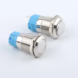 12mm 16mm 19mm 22mm 25mm 28mm Panel Hole Metal Button Switch Power Push Button Flat/High Head Momentary/Locking Soldering NO