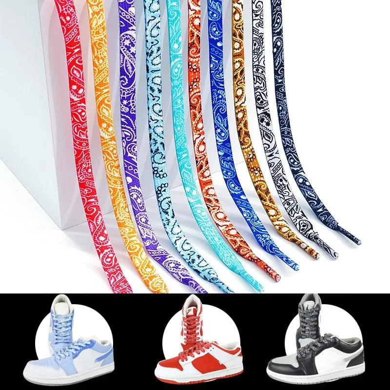 

Gilding Flat Shiny Shoe Laces / Sneakers Cashew Flower Shoelaces for Casual Tennis Basketball Shoelace Woman Men Shoestrings