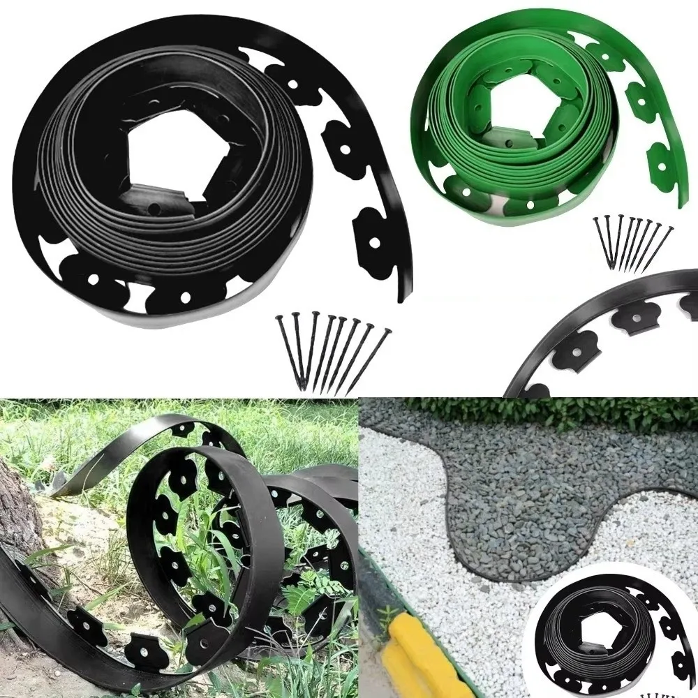 

Heavy Duty Plastic Lawn Border with Anchoring Spikes Plant Protection Plastic Lawn Edging Lawn Isolation Belt Outdoor Courtyard