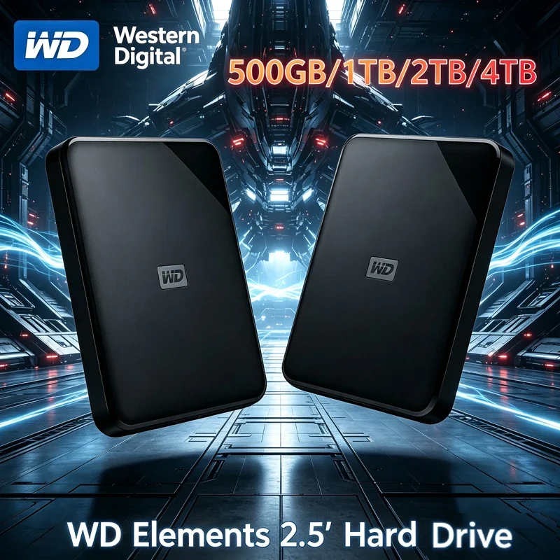 WD Elements Portable External Hard Drive 1TB 2TB 4TB 5TB USB3.0 2.5 Inch Western Digital HDD For Notebook Computer File Backup