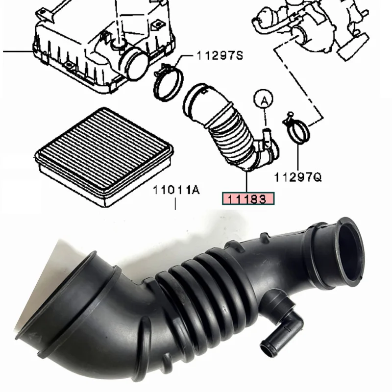 For MN171012 Air Intake Hose for Mitsubishi Pajero Sport L200 4D56 Engine