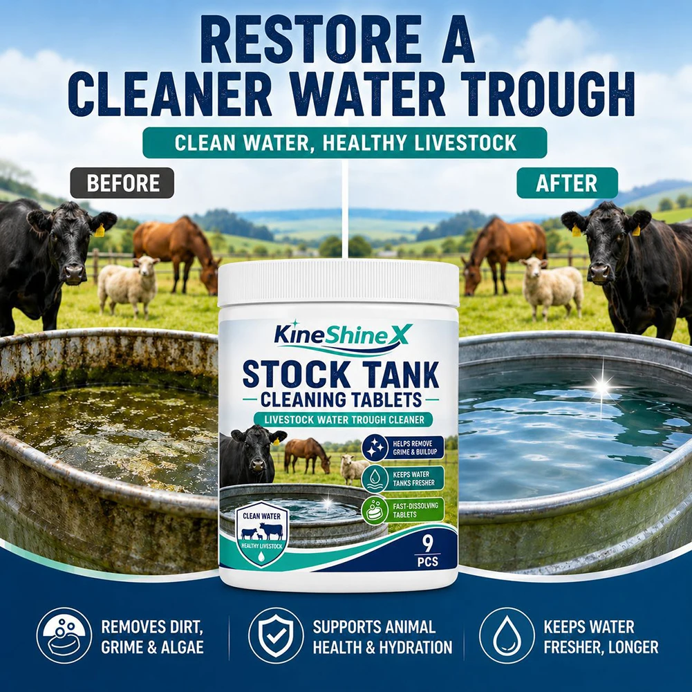 Livestock Water Tank Cleaner Farm Water Trough Effervescent Descaling Tablets Deep Clean Mineral Buildup Scale Safe For Poultry