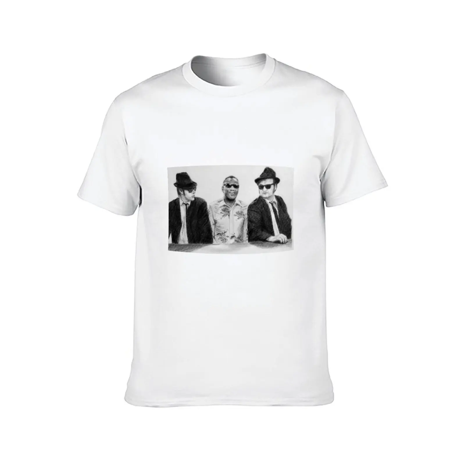 THE BLUES BROTHERS & RAY CHARLES T-Shirt Man t-shirt anime stuff mens vintage t shirts