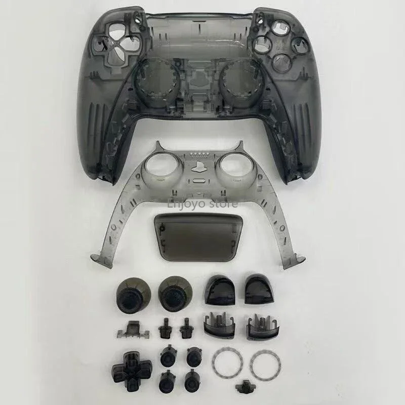 Multi‑Color Clear Replacement Shell Kit for PS5 DualSense Controller DIY Mod Housing Cover with Full Buttons Fit BDM-010 020 030