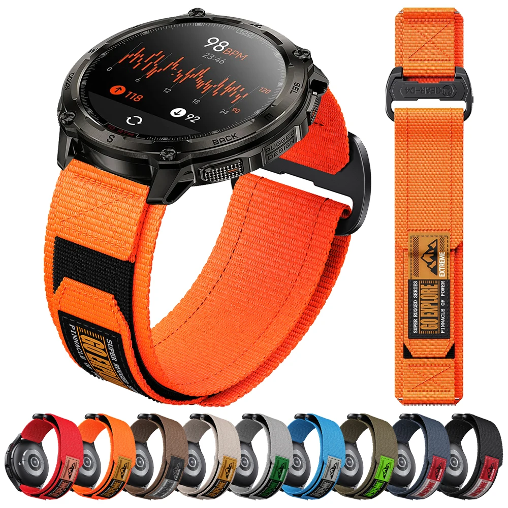 22mm Taktisches Nylonarmband für KOSPET TANK T4 SE T4C T3 Ultra 2 T2 / M4 SE M4C M3 M2 Uhrenarmband für KOSPET MAGIC R10 P10 Armband