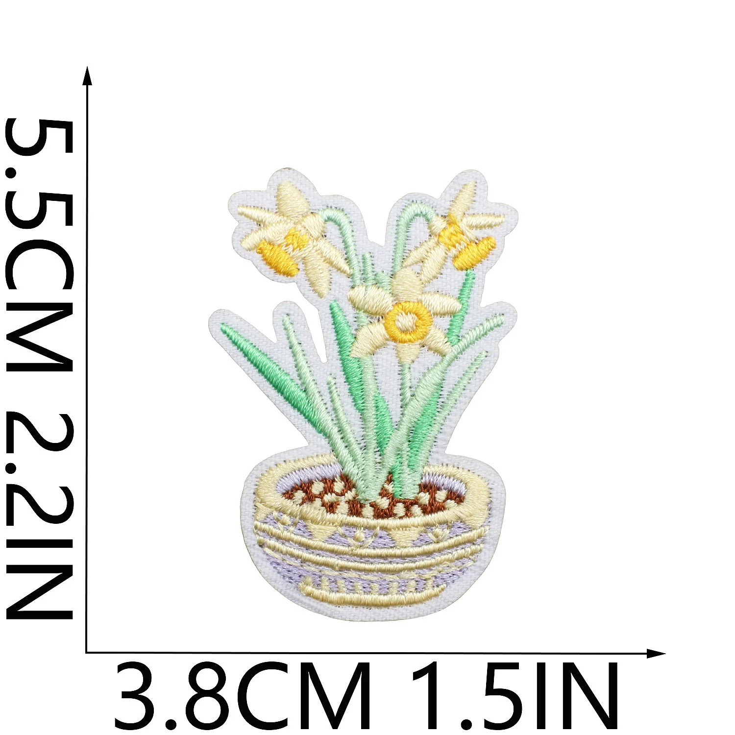 1 piece Embroidery Flower Boots Plant Patches Theroadhesive Clothes Appliques DIY Spring Emblem Wappen