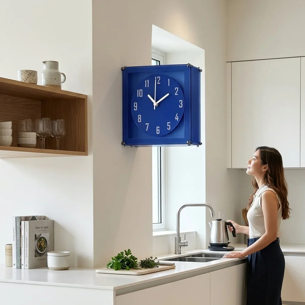 Dual Use Square Acrylic Clock Wall Desk Table Mounted Minimalist Quartz Modern Home Art Decor for Living Room Gift
