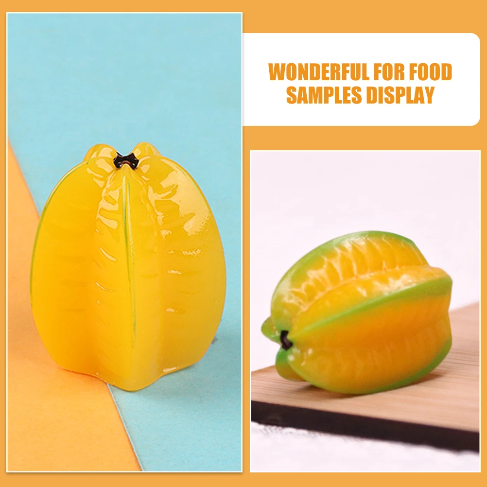 

6 Pcs Simulated Star Fruit Food Play Fruits Artificial for Decor Realistic Mango Decorative Resin Decoration Simulation Props
