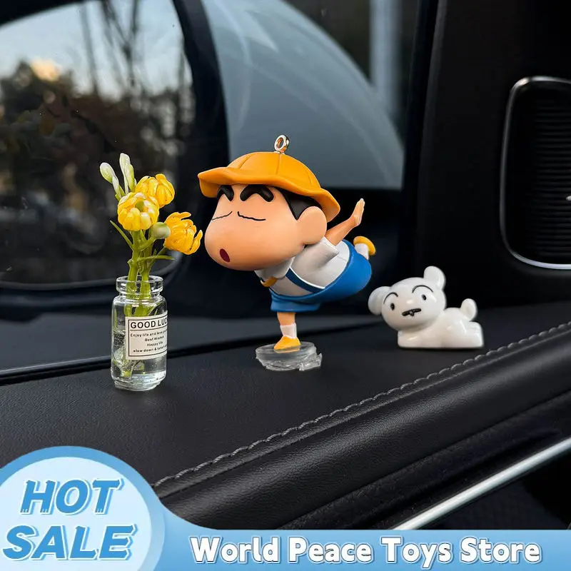 Crayon Shin-Chan Car Dashboard Ornaments Auto Interior Window Console Decor Figurines Desktop Decoration Mini Figure Model Gifts view 3