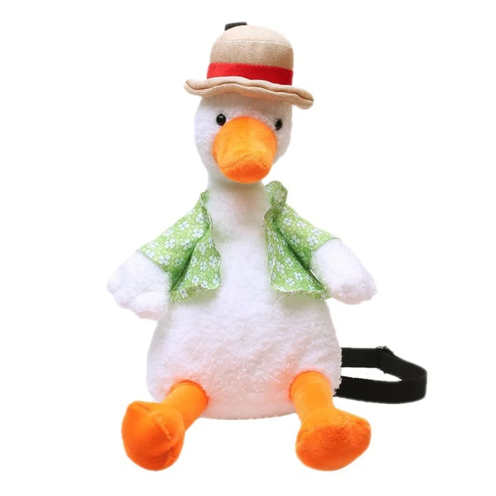 Duck Duck White Backpack Large Capacity Resistant To Dirt Cartoon Animal Children School Bag Soft Dacron