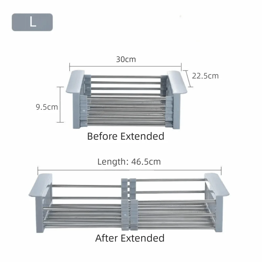 

Retractable Sink Drain Rack Stainless Steel Sink Organizer Dish Drain Basket Dish Drying Washing Dishes Foldable Storage Rack