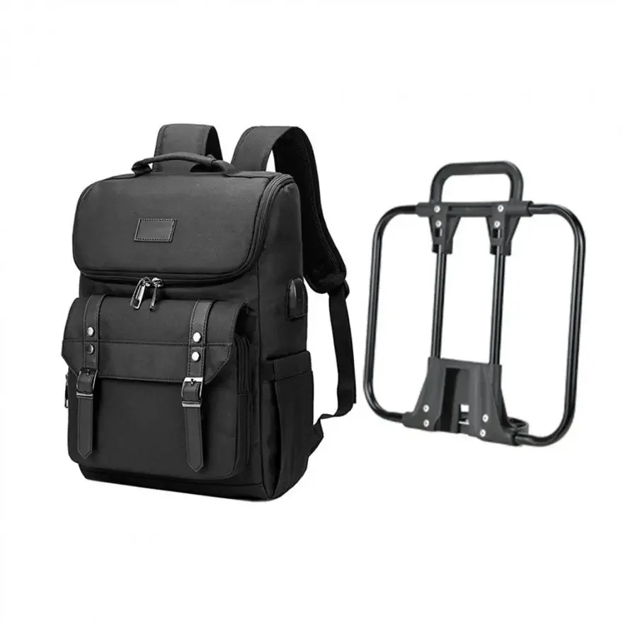 

Retro Travel Bag With USB For Brompton Dahon Bike Large Capacity Computer Oxford Cloth Backpack
